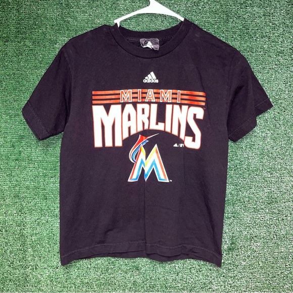 Miami Marlins Black Adidas Shirt S Adidas tag MLB Florida - Picture 1 of 4